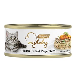 My My baby 貓罐頭 雞及吞拿魚及蔬菜 Chicken with Tuna with Vegetables 85g 85g 正面圖