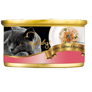 My My baby 貓罐頭 雞肉及三文魚及蔬菜 Chicken with Salmon with Vegetables 85g 85g 正面圖