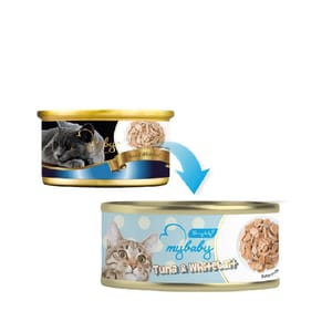 My My baby 貓罐頭 吞拿魚及白飯魚 Tuna With Whitebait 85g 85g  正面圖