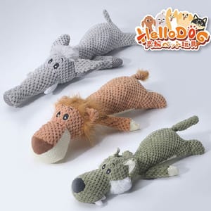 HelloDOG HelloDOG 玩具嚴選 咇咇發聲狗玩具 獅子大象野狼 1件 正面圖