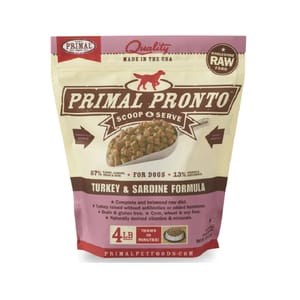 Primal Primal 狗糧 急凍鮮肉粒系列 火雞及沙甸魚配方 4lb 4lb  正面圖