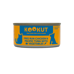 KOOKUT KOOKUT 貓狗罐頭 100% 天然 放養雞太平洋吞拿魚蔬菜 150g 150g 正面圖