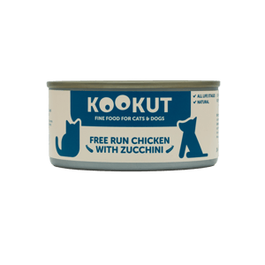 KOOKUT KOOKUT 貓狗罐頭 100% 天然 放養雞肉雞肝及意大利青瓜 150g 150g 正面圖