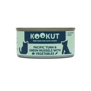 KOOKUT KOOKUT 貓狗罐頭 100% 天然 太平洋吞拿魚綠唇青口蔬菜 150g 150g 正面圖