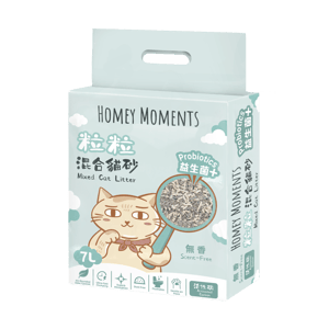 Homey Homey Moments 益生菌活性碳粒粒 混合貓砂  7L 7L  正面圖