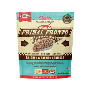 Primal Primal 貓糧 急凍鮮肉粒系列 雞肉及三文魚配方 1lb 1lb 正面圖