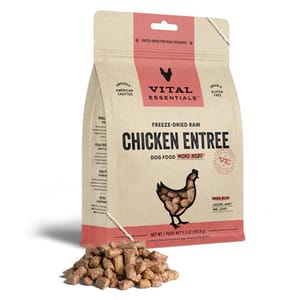 VITAL VITAL ESSENTIALS 狗糧 凍乾脫水生肉糧 迷你肉粒 雞肉 5.5oz 5oz 正面圖