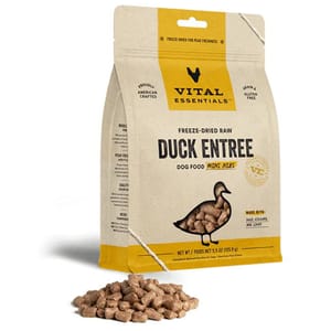 VITAL VITAL ESSENTIALS 狗糧 凍乾脫水生肉糧 迷你肉粒 鴨肉 5.5oz 5oz 正面圖