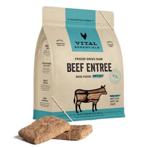 VITAL VITAL ESSENTIALS 狗糧 凍乾脫水生肉糧 迷你肉餅 牛肉 30oz 30oz 正面圖