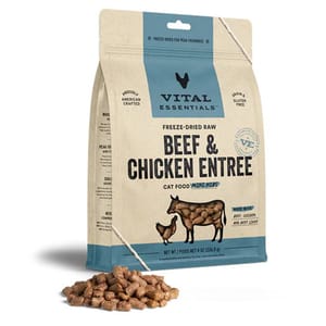 VITAL VITAL ESSENTIALS 貓糧 凍乾脫水生肉糧 迷你肉粒 牛肉+雞肉 12oz 12oz  正面圖