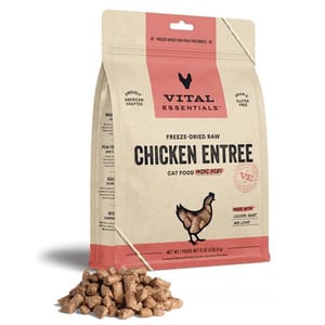 VITAL VITAL ESSENTIALS 貓糧 凍乾脫水生肉糧 迷你肉粒 雞肉 12oz 12oz  正面圖