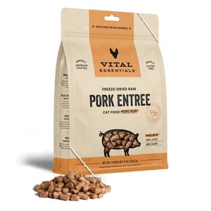 VITAL VITAL ESSENTIALS 貓糧 凍乾脫水生肉糧 迷你肉粒 豬肉 8oz 8oz  正面圖