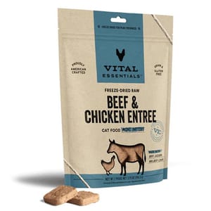 VITAL VITAL ESSENTIALS 貓糧 凍乾脫水生肉糧 迷你肉餅 牛肉+雞肉 3.75oz 75oz 正面圖