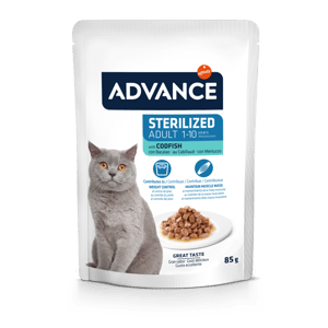 ADVANCE ADVANCE 貓濕糧 日常護理 成貓配方 鱈魚 85g 85g 正面圖
