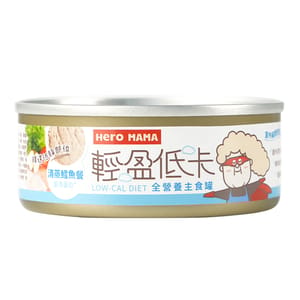 HeroMama HeroMama 貓主食罐 輕盈低卡系列 清蒸鱈魚餐 80g 80g 正面圖