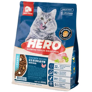 HeroMama HeroMama 貓糧 益生菌晶球糧 全齡曠野鮮雞 400g 400g  正面圖