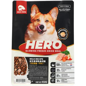 HeroMama HeroMama 狗糧 益生菌晶球糧 羊奶燉雞+牛肉丁 450g 450g  正面圖