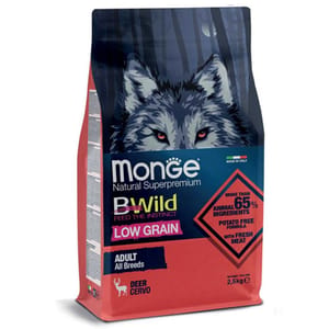 Monge Monge Bwild 狗糧 低穀物野生系列 成犬配方 鹿肉 15kg 15kg  正面圖