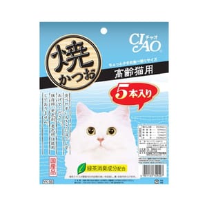 CIAO CIAO 貓零食 日本燒鰹魚條 [高齡貓用] 5條裝  貓用 正面圖
