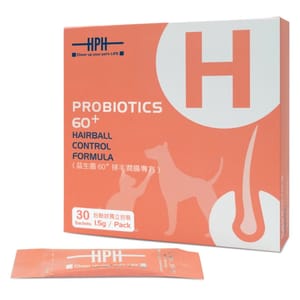 HPH HPH 寵物益生菌 60⁺ 排毛潤腸配方 1.5g×30包 5g 正面圖