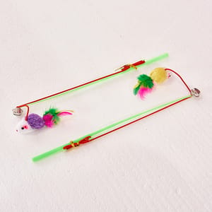 HelloDOG HelloDOG 玩具嚴選 吊吊小老鼠羽毛逗貓棒 1支 正面圖