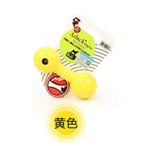 Aduck Aduck 橡膠啞鈴帶鈴鐺耐咬潔齒狗狗玩具   正面圖