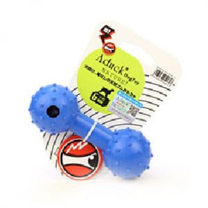 Aduck Aduck 玩具嚴選 狗玩具 橡膠啞鈴帶鈴鐺耐咬潔齒 正面圖