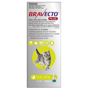 Bravecto Bravecto Plus spot-on solution for small cats 1P 8kg 正面圖