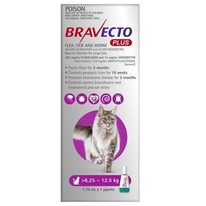 Bravecto Bravecto Plus spot-on solution for large cats 1P 5kg 正面圖