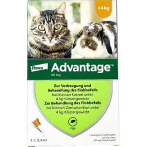 杜蟲殺蚤用品 Elanco (Bayer) 貓用 Advantage 蚤安滴劑 4kg以下 1盒4支 (BAC40)