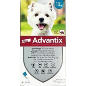杜蟲殺蚤用品 德國拜耳 Bayer (Elanco) 犬用 Advantix 益百分滴劑 4kg-10kg 1盒4支 (BAX100)