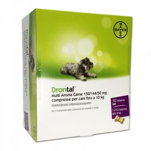 Bayer Bayer Drontal Plus Dog 骨型含肉味 原盒102粒 102粒 正面圖