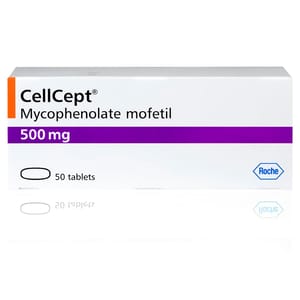 Cellcept Cellcept Mycophenolate mofetil 500mg 10粒 10粒 正面圖