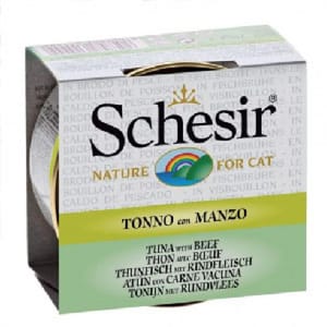 Schesir Schesir 湯煮貓罐頭 吞拿魚及牛肉飯 70g 70g  正面圖