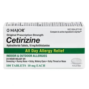 Cetirizine Cetirizine 抗敏藥 10mg Tab 20粒 20粒 正面圖