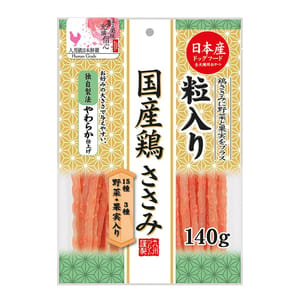 日本Q-Pet 日本Q-Pet 狗小食 雞肉切絲+15種野菜+3種果實 140g 140g 正面圖