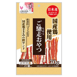 日本Q-Pet 日本Q-Pet 狗小食 御馳走 白身魚雞肉三文治 70g 70g 正面圖