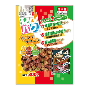 日本Q-Pet 日本Q-Pet 狗小食 WanPaku 雞肉+芝士/牛肉+奶/椰菜+菠菜粒 300g 300g 正面圖
