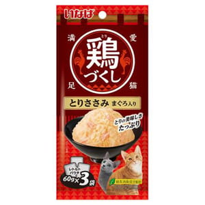 CIAO CIAO 貓濕糧 日本 INABA 全雞宴軟包 雞肉+吞拿魚 60g×3袋 60g  正面圖