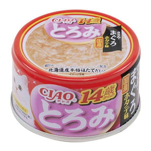 CIAO CIAO 貓罐頭 14+老貓用 濃湯雞肉 吞拿魚 帶子味 貓用 正面圖