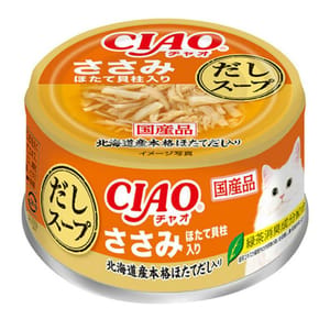 CIAO CIAO 貓罐頭 北海道扇貝湯 雞肉+扇貝 75g 75g 正面圖