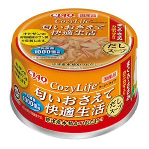 CIAO CIAO 貓罐頭 CozyLife 湯湯 吞拿魚+雞肉+蟹肉棒 75g 75g 正面圖