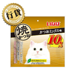 CIAO CIAO 貓零食 日本INABA燒鰹魚條 木魚片味 10支入 正面圖