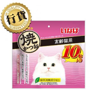 CIAO CIAO 貓零食 日本INABA燒鰹魚條 高齡貓用 10支入  貓用 正面圖