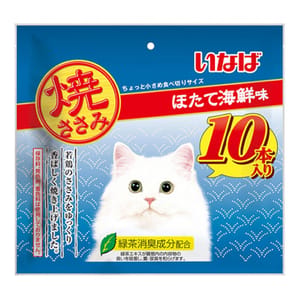 CIAO CIAO 貓零食 日本INABA燒雞柳條 海鮮味 10支入 正面圖