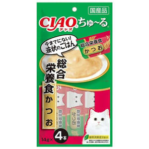 CIAO CIAO 貓零食 綜合營養食 鰹魚醬 14g×4 14g 正面圖