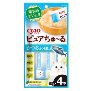 CIAO CIAO 貓零食 Pure 超奴醬 鰹魚+木魚 14g×4 14g 正面圖