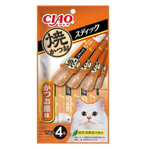 CIAO CIAO 貓零食 果凍片 燒鰹魚 鰹魚節味 15g×4 15g 正面圖