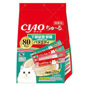 CIAO CIAO 貓零食 超奴PARTY MIX 奢下部尿路 腎臟健康維持 14g×80 14g  正面圖