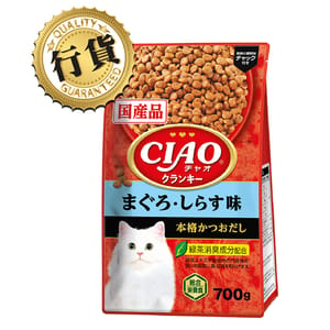 CIAO CIAO 貓糧 脆脆糧 吞拿魚+白飯味 700g 700g 正面圖